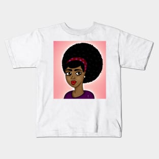 Black girl art digital art drawing Kids T-Shirt